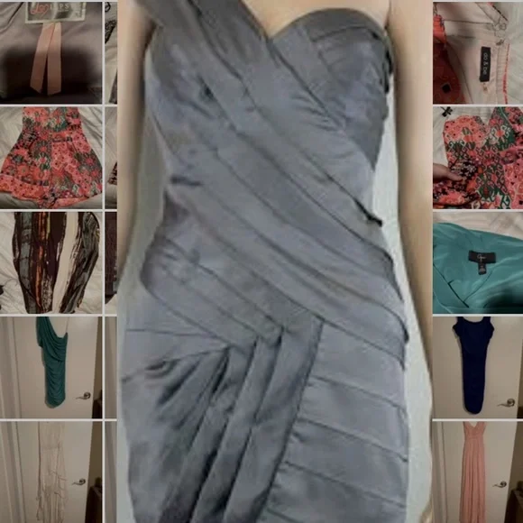 blue grey dress illusion Mother Of The Bride Dress Dusty Blue A Line V Neck 3/4 Illusion Sleeve